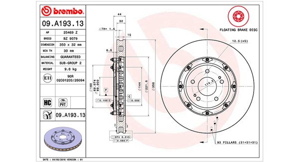 MAGNETI MARELLI Féktárcsa, mind DFF1294_MM