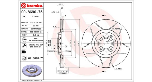 MAGNETI MARELLI Féktárcsa, mind DFM0016_MM