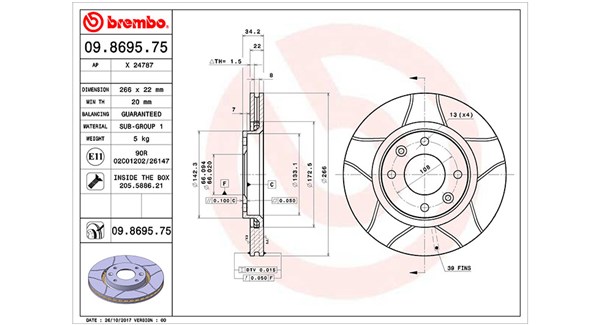 MAGNETI MARELLI Féktárcsa, mind DFM0187_MM