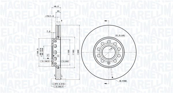 MAGNETI MARELLI Féktárcsa, mind DFV0013_MM