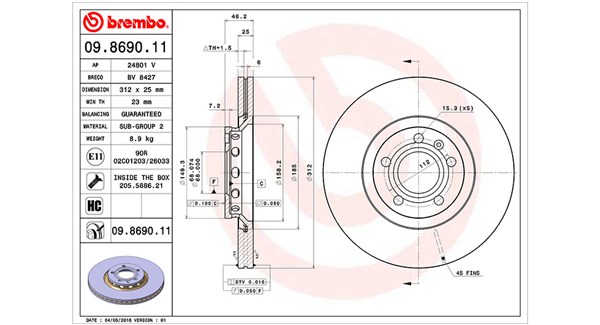 MAGNETI MARELLI Féktárcsa, mind DFV0016_MM