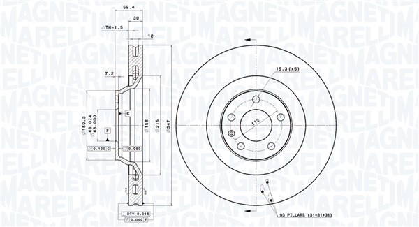 MAGNETI MARELLI Féktárcsa, mind DFV0021_MM