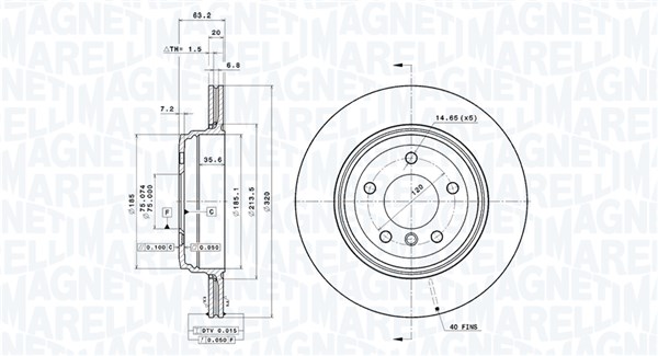 MAGNETI MARELLI Hátsó féktárcsa DFV0039_MM