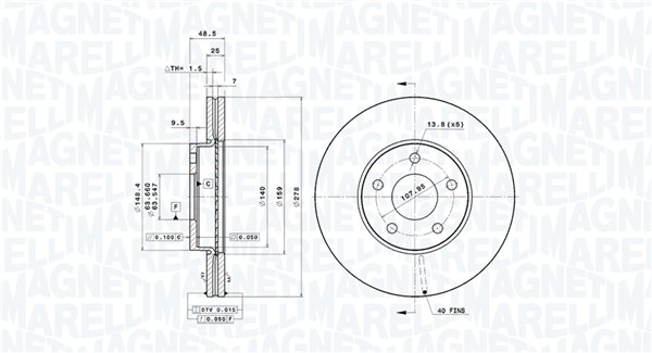 MAGNETI MARELLI Első féktárcsa DFV0054_MM