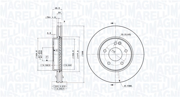 MAGNETI MARELLI Első féktárcsa DFV0063_MM