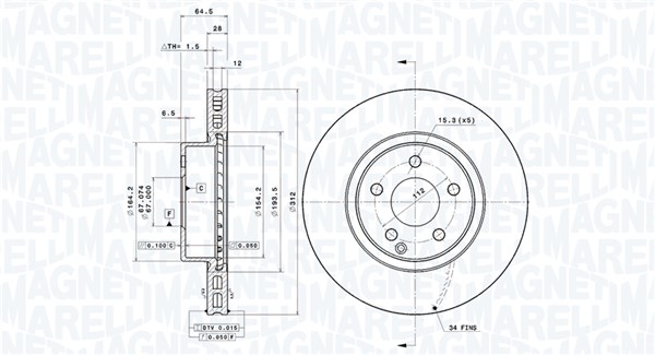 MAGNETI MARELLI Féktárcsa, mind DFV0080_MM