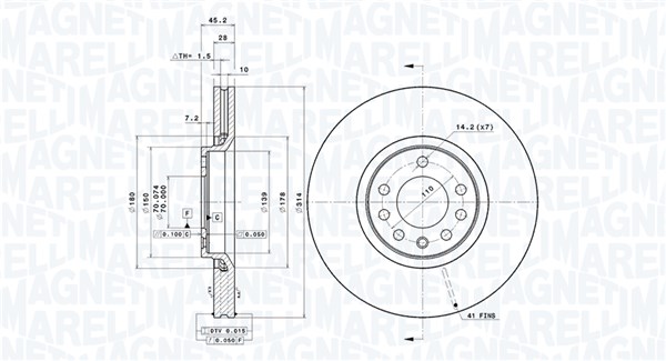 MAGNETI MARELLI Féktárcsa, mind DFV0085_MM