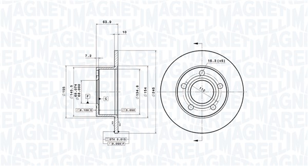 MAGNETI MARELLI Féktárcsa, mind DFV0126_MM