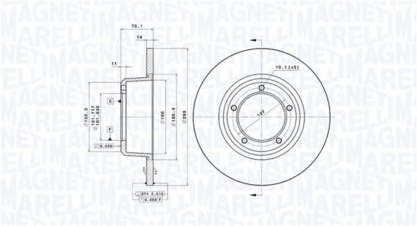 MAGNETI MARELLI Féktárcsa, mind DFV0139_MM