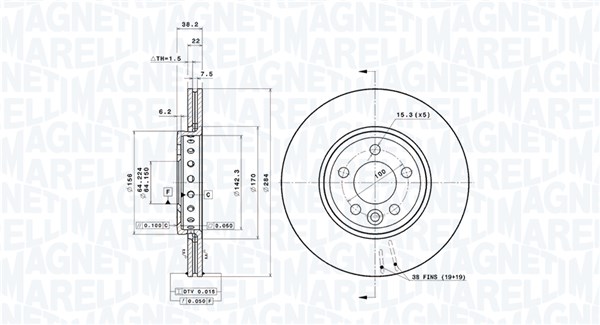 MAGNETI MARELLI Első féktárcsa DFV0146_MM