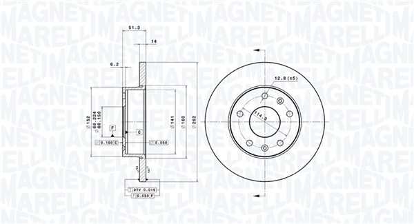 MAGNETI MARELLI Első féktárcsa DFV0148_MM