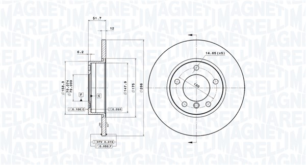 MAGNETI MARELLI Első féktárcsa DFV0159_MM