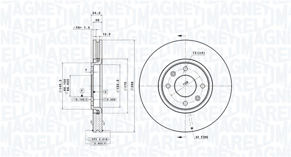 MAGNETI MARELLI Féktárcsa, mind DFV0186_MM