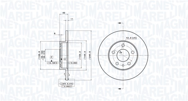 MAGNETI MARELLI Féktárcsa, mind DFV0217_MM