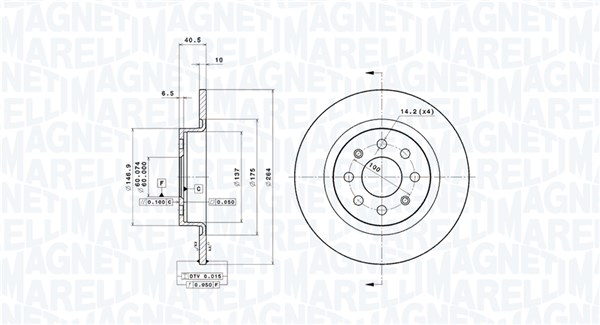 MAGNETI MARELLI Féktárcsa, mind DFV0242_MM