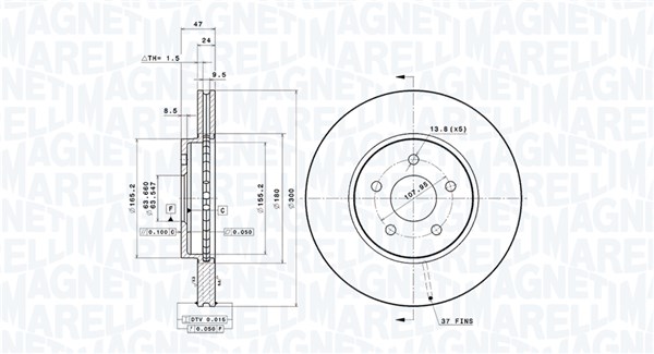 MAGNETI MARELLI Első féktárcsa DFV0261_MM