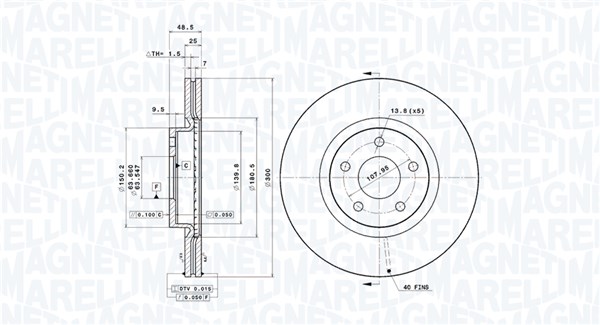 MAGNETI MARELLI Féktárcsa, mind DFV0264_MM