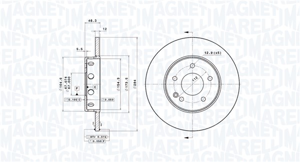 MAGNETI MARELLI Első féktárcsa DFV0319_MM