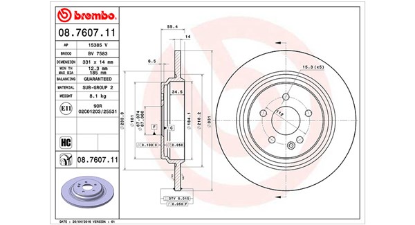 MAGNETI MARELLI Hátsó féktárcsa DFV0334_MM