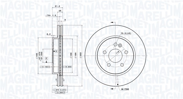 MAGNETI MARELLI Féktárcsa, mind DFV0336_MM