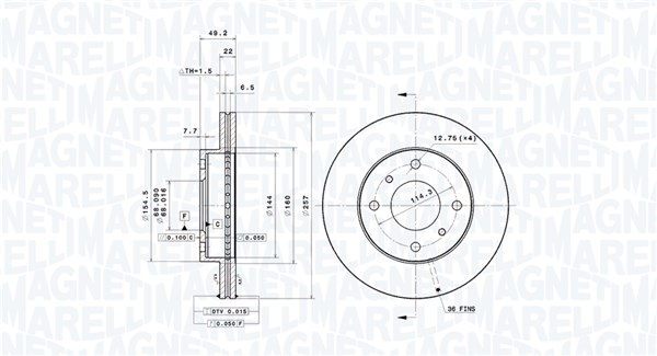 MAGNETI MARELLI Féktárcsa, mind DFV0353_MM