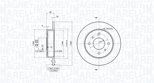 MAGNETI MARELLI Hátsó féktárcsa DFV0357_MM