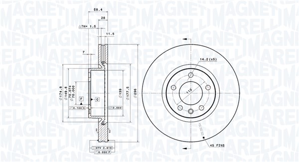 MAGNETI MARELLI Első féktárcsa DFV0377_MM