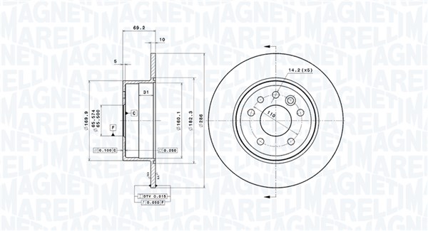 MAGNETI MARELLI Féktárcsa, mind DFV0385_MM