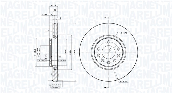 MAGNETI MARELLI Első féktárcsa DFV0397_MM