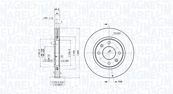 MAGNETI MARELLI Féktárcsa, mind DFV0406_MM