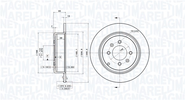 MAGNETI MARELLI Féktárcsa, mind DFV0410_MM