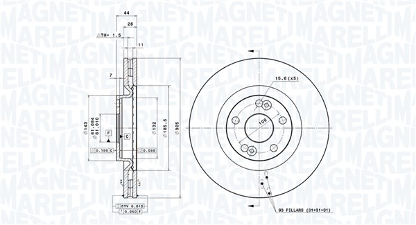 MAGNETI MARELLI Féktárcsa, mind DFV0444_MM