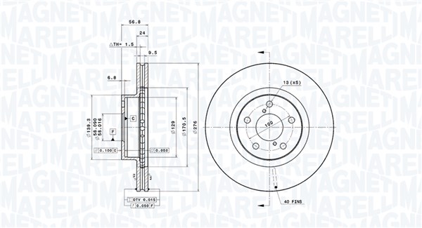 MAGNETI MARELLI Féktárcsa, mind DFV0454_MM