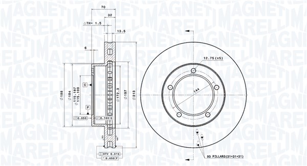 MAGNETI MARELLI Féktárcsa, mind DFV0467_MM