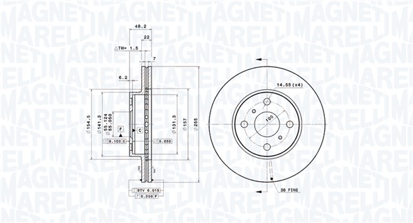 MAGNETI MARELLI Féktárcsa, mind DFV0470_MM