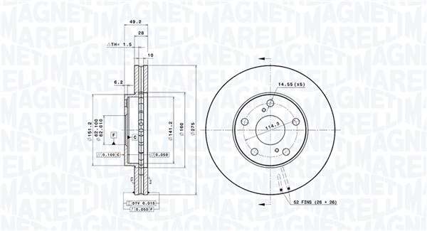 MAGNETI MARELLI Féktárcsa, mind DFV0471_MM