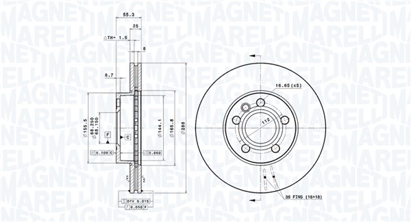 MAGNETI MARELLI Féktárcsa, mind DFV0491_MM