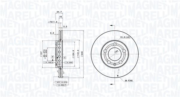 MAGNETI MARELLI Első féktárcsa DFV0496_MM