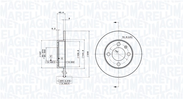 MAGNETI MARELLI Hátsó féktárcsa DFV0498_MM