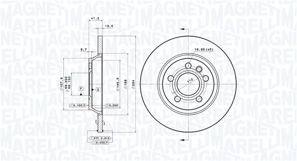 MAGNETI MARELLI Hátsó féktárcsa DFV0504_MM