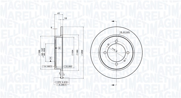 MAGNETI MARELLI Hátsó féktárcsa DFV0517_MM