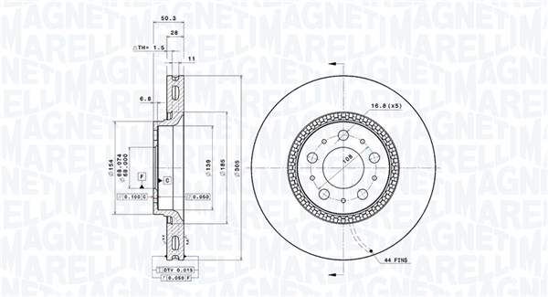 MAGNETI MARELLI Első féktárcsa DFV0518_MM