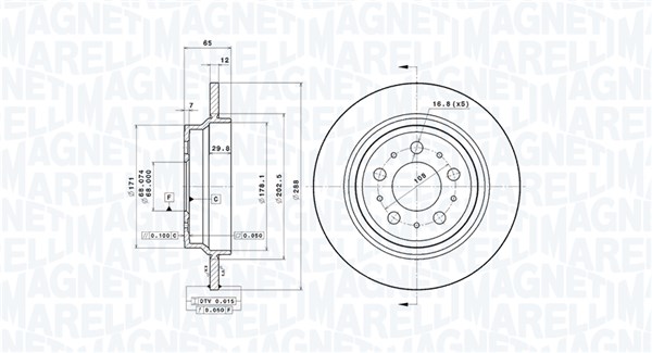 MAGNETI MARELLI Hátsó féktárcsa DFV0519_MM