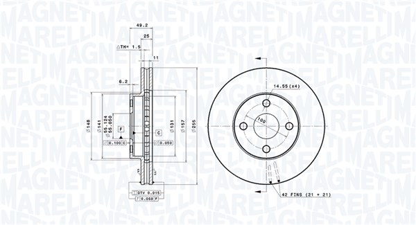 MAGNETI MARELLI Féktárcsa, mind DFV0534_MM