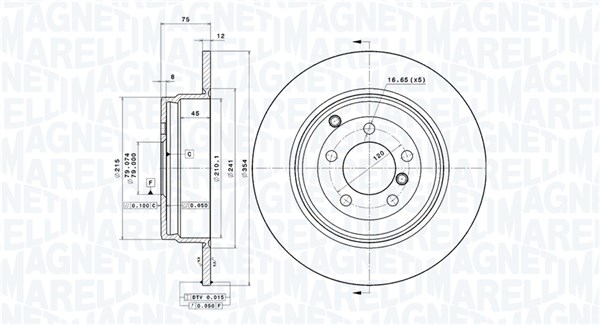 MAGNETI MARELLI Hátsó féktárcsa DFV0543_MM