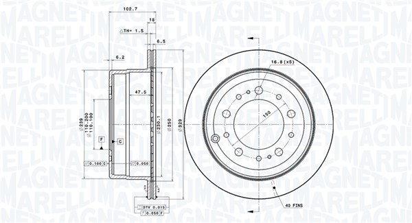 MAGNETI MARELLI Féktárcsa, mind DFV0554_MM