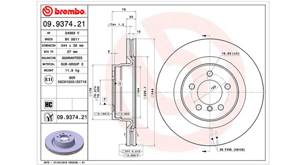 MAGNETI MARELLI Féktárcsa, mind DFV0559_MM