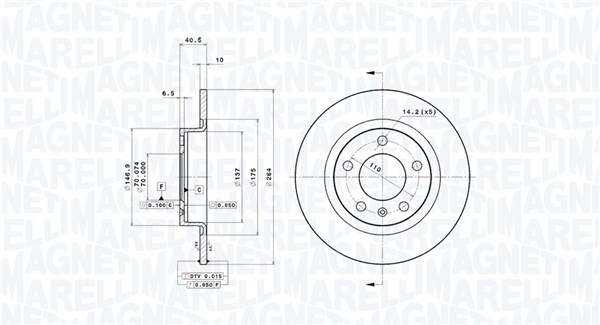 MAGNETI MARELLI Féktárcsa, mind DFV0560_MM