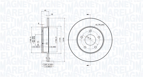 MAGNETI MARELLI Féktárcsa, mind DFV0561_MM