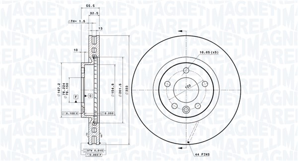 MAGNETI MARELLI Féktárcsa, mind DFV0563_MM